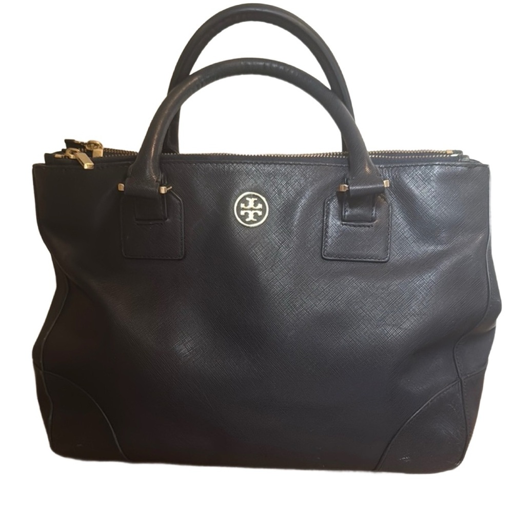 Tory Burch Black Leather Tote Bag